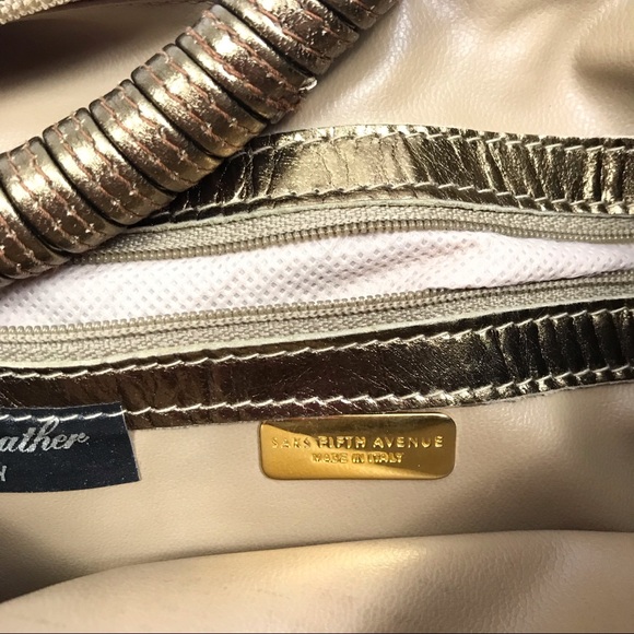 Saks Fifth Ave Patchwork Mirror Metallic Hobo Bag - Picture 7 of 8